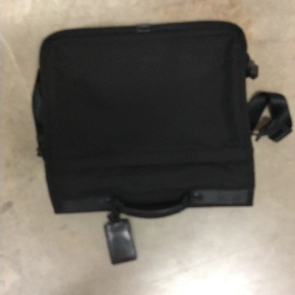 Men's Black Messenger Briefcase with Adjustable Strap